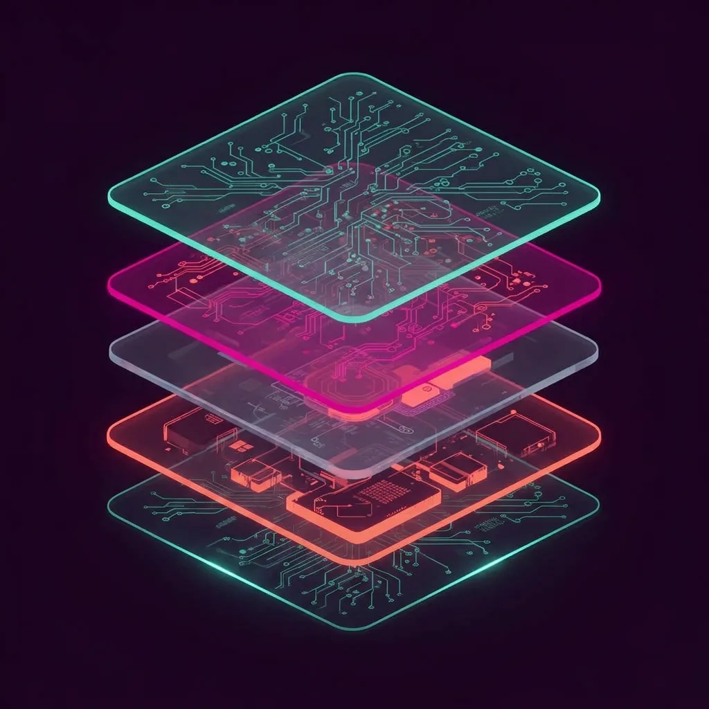 Layered AI infrastructure stack visualization